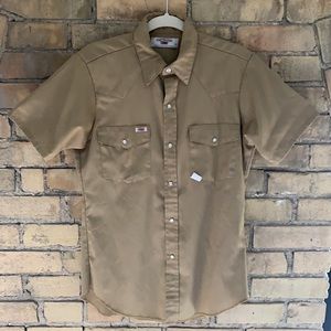 VINTAGE Beige Button-Up T Shirt